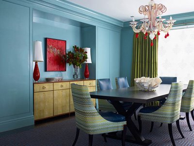 red and turquoise dining via inthethickofit kristin blogspot Turquoise + Red